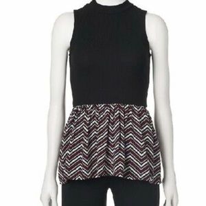 Candie's Fabric Mix Peplum Tank